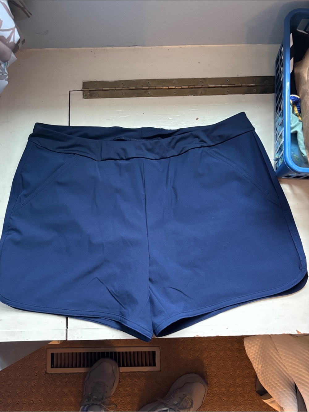 Lands' End Navy Kids Swim Trunks